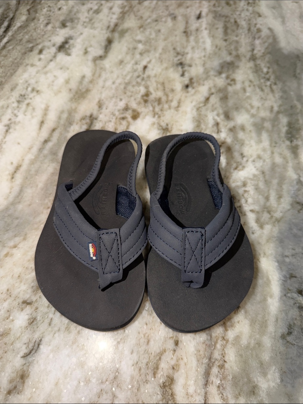 Rainbow Kids Black Flip Flop Sandals